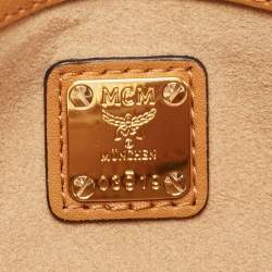 MCM Cognac Visetos Coated Canvas Millie Crossbody Bag
