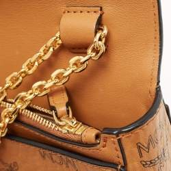 MCM Cognac Visetos Coated Canvas Millie Crossbody Bag