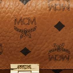 MCM Cognac Visetos Coated Canvas Millie Crossbody Bag