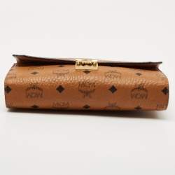 MCM Cognac Visetos Coated Canvas Millie Crossbody Bag