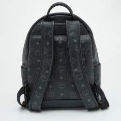 MCM Black Visetos Coated Canvas and Leather Small Studs Stark Backpack