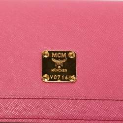 MCM Pink Leather Bifold Long Wallet
