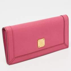 MCM Pink Leather Bifold Long Wallet