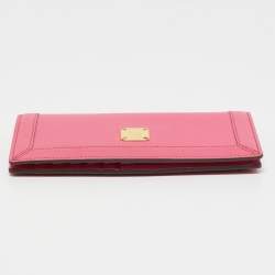 MCM Pink Leather Bifold Long Wallet