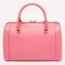 Pre Owned MCM Pink Leather Boston Bag