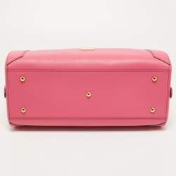 Pre Owned MCM Pink Leather Boston Bag