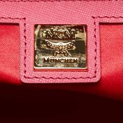 Pre Owned MCM Pink Leather Boston Bag