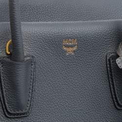 MCM Dark Grey Leather Medium Milla Tote