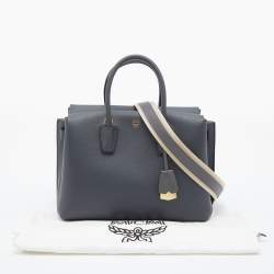 MCM Dark Grey Leather Medium Milla Tote