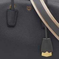 MCM Dark Grey Leather Medium Milla Tote