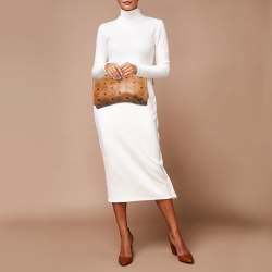 Pre Owned MCM Brown Visetos Coated Canvas Zip Pouch