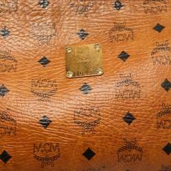 Pre Owned MCM Brown Visetos Coated Canvas Zip Pouch
