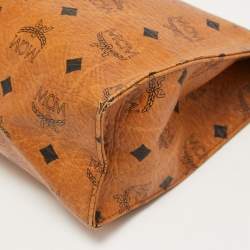 Pre Owned MCM Brown Visetos Coated Canvas Zip Pouch