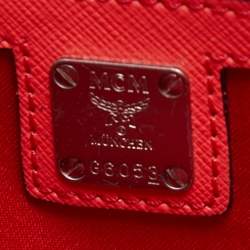 MCM Red Leather Elda Tote
