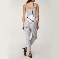 MCM White Visetos Coated Canvas X-Mini Bebe Boo Backpack