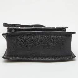 MCM Black Leather Small Studded Tracy Top Handle Bag