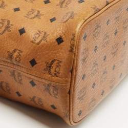 MCM Tan Visetos Coated Canvas Striped Shopper Tote