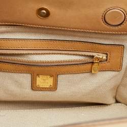 MCM Beige Visetos Coated Canvas and Leather Tote