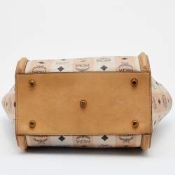 MCM Beige Visetos Coated Canvas and Leather Tote