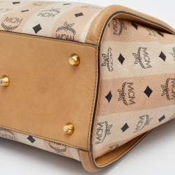 MCM Beige Visetos Coated Canvas and Leather Tote