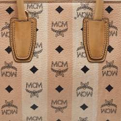 MCM Beige Visetos Coated Canvas and Leather Tote