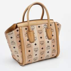 MCM Beige Visetos Coated Canvas and Leather Tote