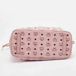  MCM Pink Visetos Coated Canvas and Leather Reversible Shopper Tote 