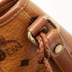 MCM Cognac Visetos Coated Canvas and Leather Heritage Drawstring Bucket Bag
