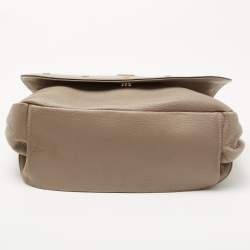 MCM Beige Leather Studded Flap Hobo