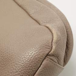 MCM Beige Leather Studded Flap Hobo