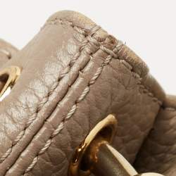 MCM Beige Leather Studded Flap Hobo