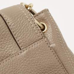 MCM Beige Leather Studded Flap Hobo