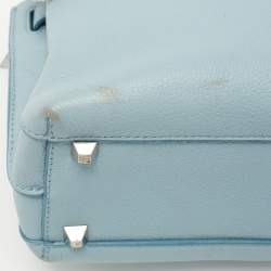 Pre Owned MCM Light Blue Leather Mini Milla Tote