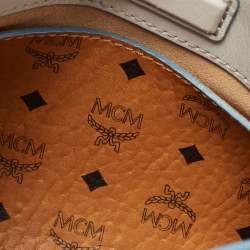 Pre Owned MCM Light Blue Leather Mini Milla Tote