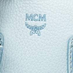 Pre Owned MCM Light Blue Leather Mini Milla Tote