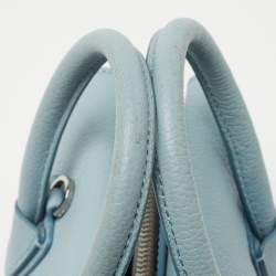 Pre Owned MCM Light Blue Leather Mini Milla Tote