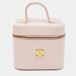 MCM Light Pink Leather Vanity Case Bag 