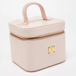 MCM Light Pink Leather Vanity Case Bag 