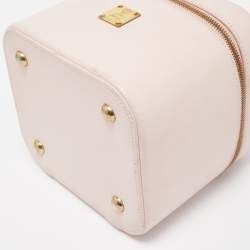 MCM Light Pink Leather Vanity Case Bag 