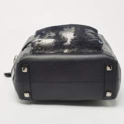 Pre Owned MCM Navy Blue Leather and Calfhair Front Pocket Backpack