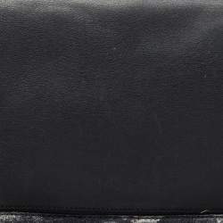 Pre Owned MCM Navy Blue Leather and Calfhair Front Pocket Backpack