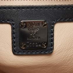 Pre Owned MCM Navy Blue Leather and Calfhair Front Pocket Backpack