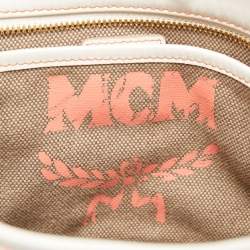 MCM Pink/Off White Visetos Coated Canvas and Leather Tote