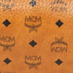 MCM Cognac Visetos Coated Canvas and Leather Millie Chain Clutch