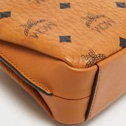 MCM Cognac Visetos Coated Canvas and Leather Millie Chain Clutch