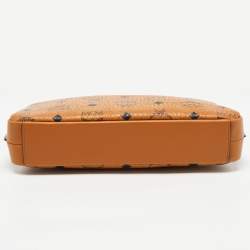 MCM Cognac Visetos Coated Canvas and Leather Millie Chain Clutch