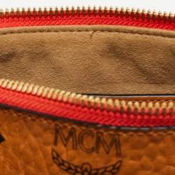 MCM Cognac Visetos Coated Canvas and Leather Millie Chain Clutch
