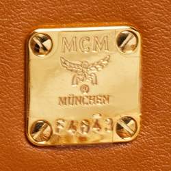 MCM Cognac Visetos Coated Canvas and Leather Millie Chain Clutch