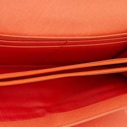 MCM Cognac Visetos Coated Canvas Heritage Flap Continental Wallet