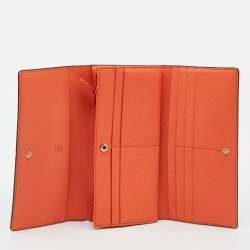 MCM Cognac Visetos Coated Canvas Heritage Flap Continental Wallet